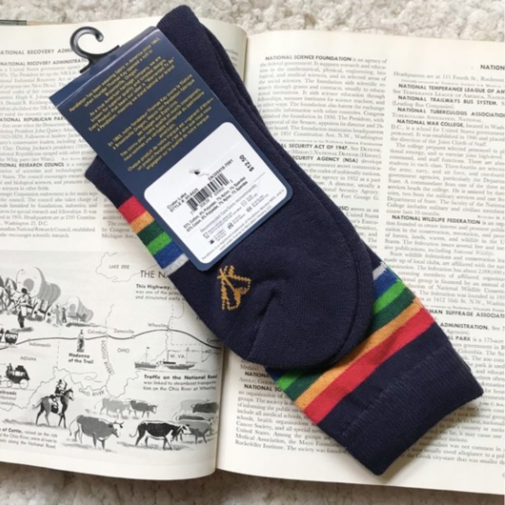 Pendleton UNISEX Crater Lake National Park Collection Stripe Socks Size Medium - Picture 3 of 13